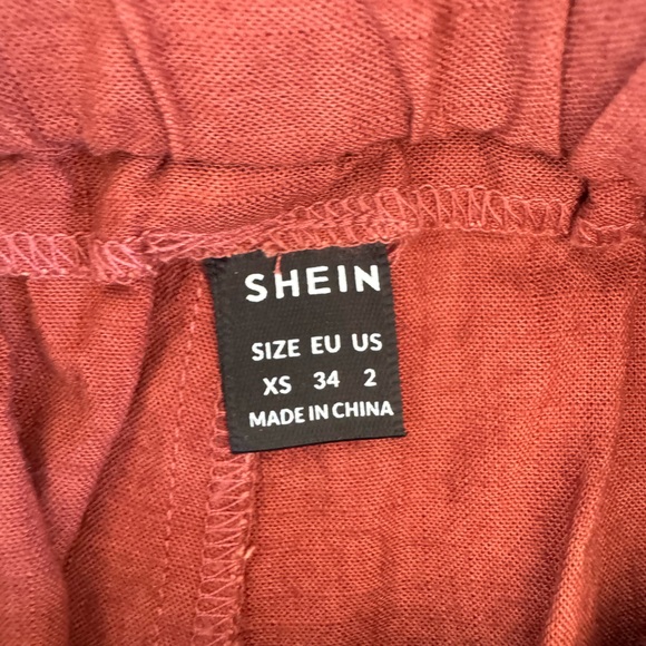 Brick coloured linen pants with elastic waist band. Size XS - Picture 3 of 3